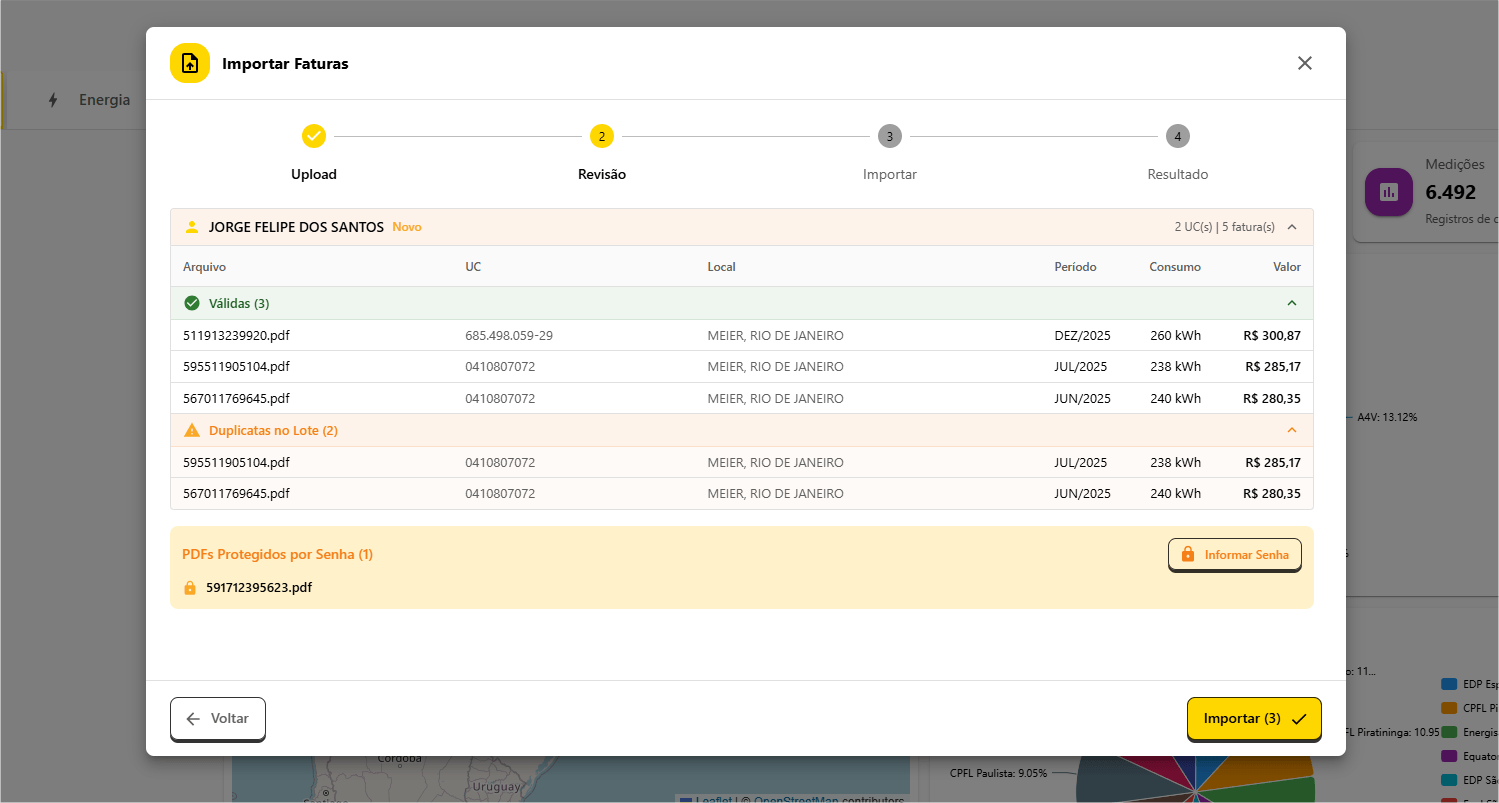 Importação Inteligente de Faturas